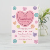 Valentine Sweetheart Candy Baby shower Invitation (Debout devant)