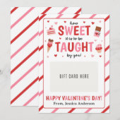 Valentine Teacher Appreciation Gift Card Holder Kaart (Voorkant / Achterkant)