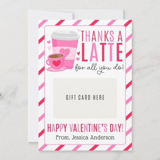 Valentine Teacher Appreciation Gift Card Holder Kaart (Voorkant)