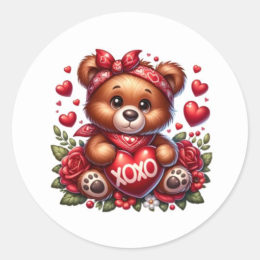 Valentine Teddy Stickers (Devant)