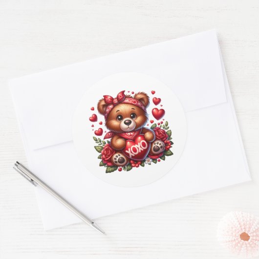 Valentine Teddy Stickers (Enveloppe)