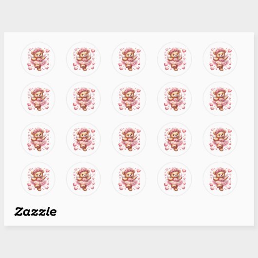 Valentine Teddy Stickers (Feuille)