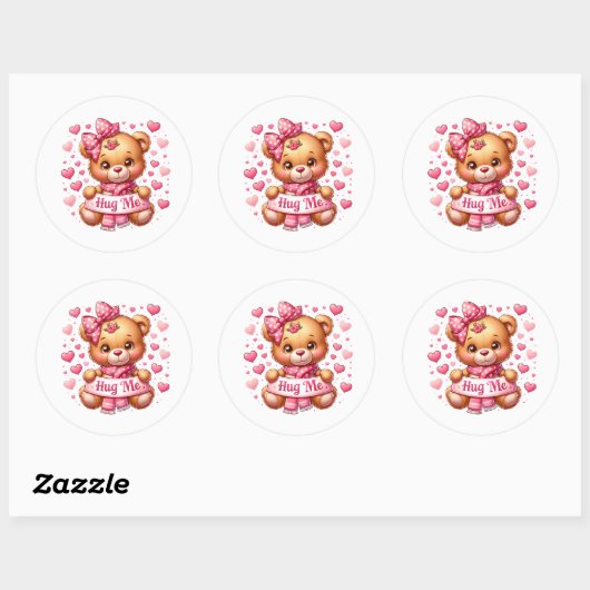 Valentine Teddy Stickers (Feuille)