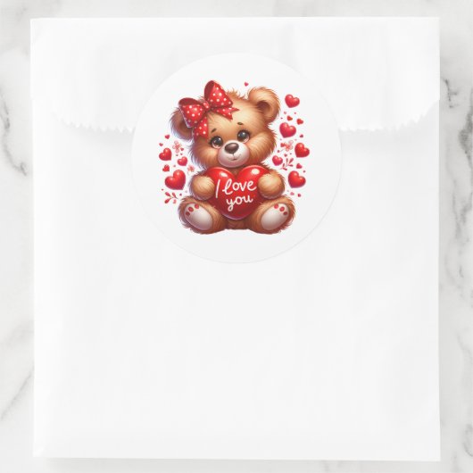 Valentine Teddy Stickers (Sac)