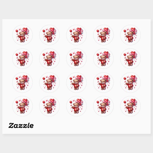 Valentine Teddy Stickers (Vel)