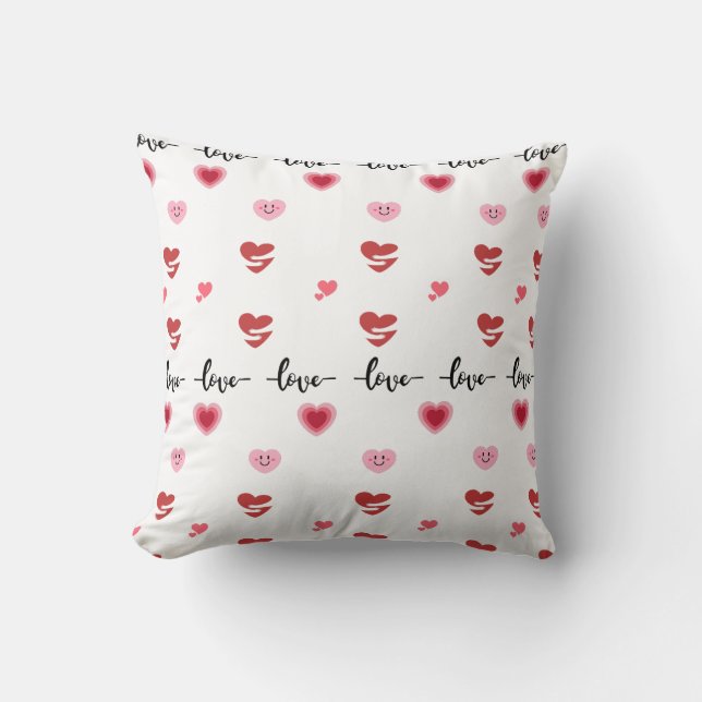 Valentine Throw Pillow love text Kussen (Voorkant)