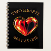 Valentine Two Hearts Beat As One Twin Flame Black (Devant)
