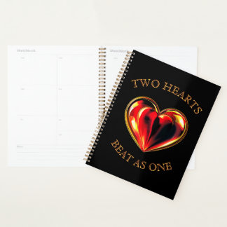 Valentine Two Hearts Beat As One Twin Flame Zwart Planner