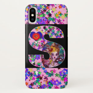 VALENTINE VENETIAANS GEMASKERD MONOGRAM S LETTER iPhone X HOESJE