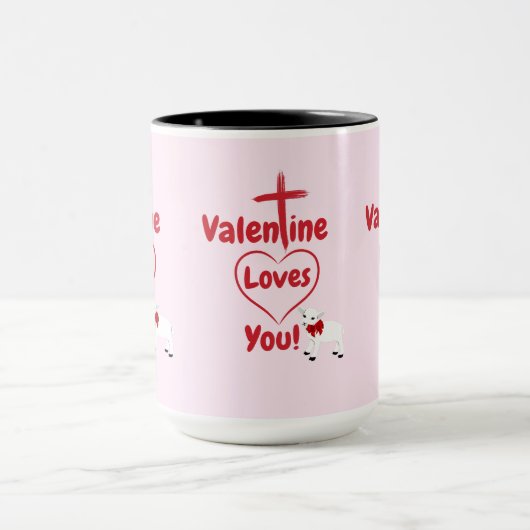 Valentine vous aime deux tone café Mug (Centre)