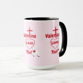 Valentine vous aime deux tone café Mug (Devant droit)