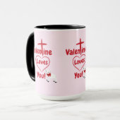 Valentine vous aime deux tone café Mug (Devant gauche)