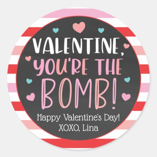 Valentine, vous êtes les Stickers Bomb (Devant)