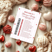 Valentine who said it Baby shower game Card Kaart