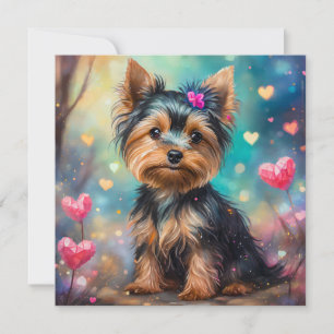 Valentine Yorkie Feestdagenkaart