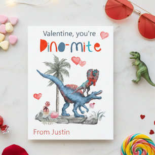 Valentine You're Dino-mite Dinosaur Klaslokaal Briefkaart