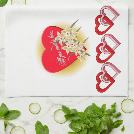 valentines amour cuisine serviette (Plié)