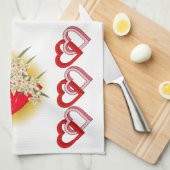 valentines amour cuisine serviette (Quart Plié)
