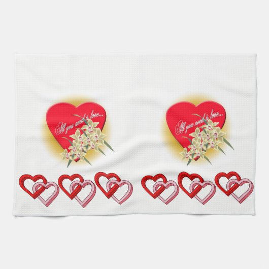 valentines amour cuisine serviette (Horizontal)