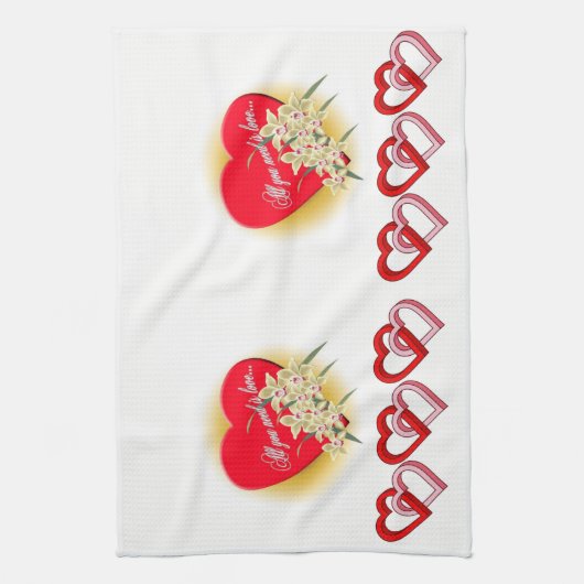 valentines amour cuisine serviette (Vertical)