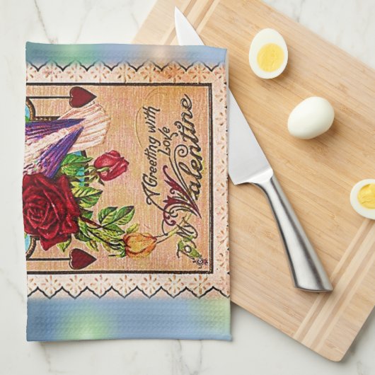 valentines amour cuisine serviette (Quart Plié)