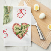 valentines amour cuisine serviette (Quart Plié)