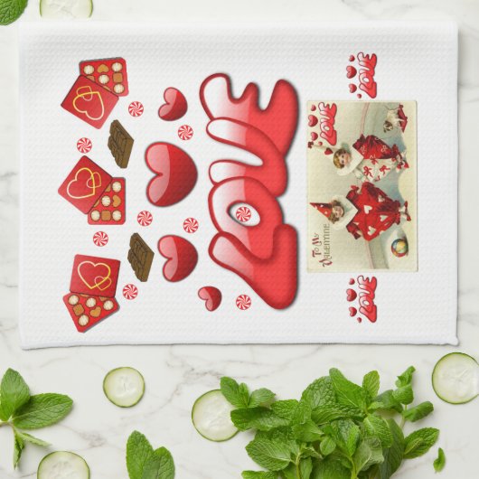 valentines amour cuisine serviette (Plié)
