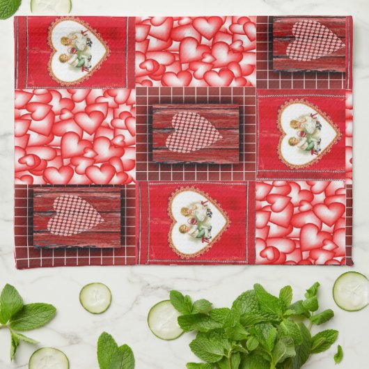 valentines amour cuisine serviette (Plié)
