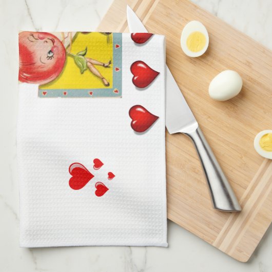 valentines amour cuisine serviette (Quart Plié)