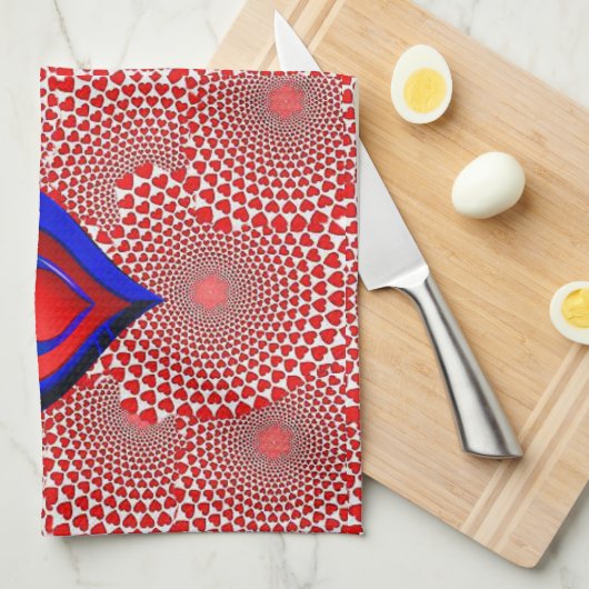 valentines amour cuisine serviette (Quart Plié)