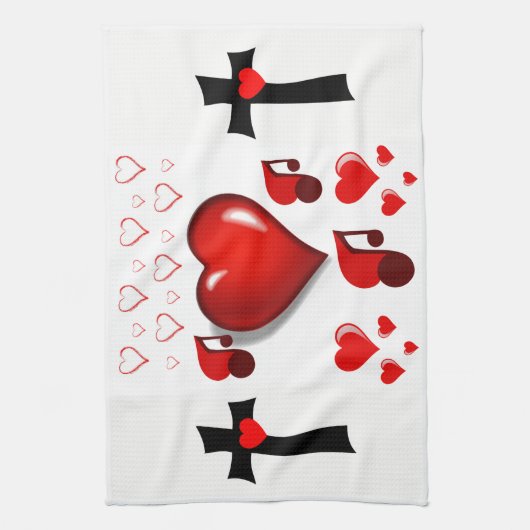 valentines amour cuisine serviette (Vertical)