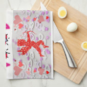 valentines amour cuisine serviette (Quart Plié)