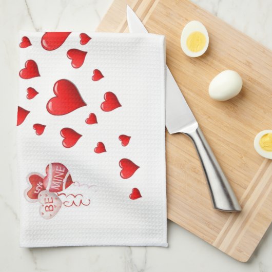 valentines amour cuisine serviette (Quart Plié)