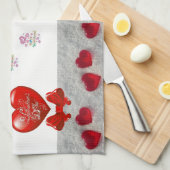 valentines amour cuisine serviette (Quart Plié)