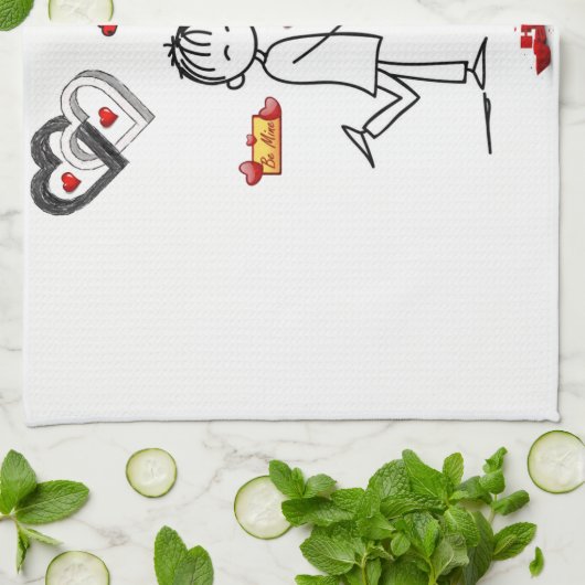 valentines amour cuisine serviette (Plié)