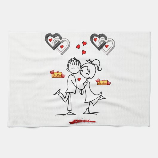 valentines amour cuisine serviette (Horizontal)