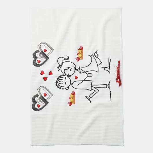 valentines amour cuisine serviette (Vertical)