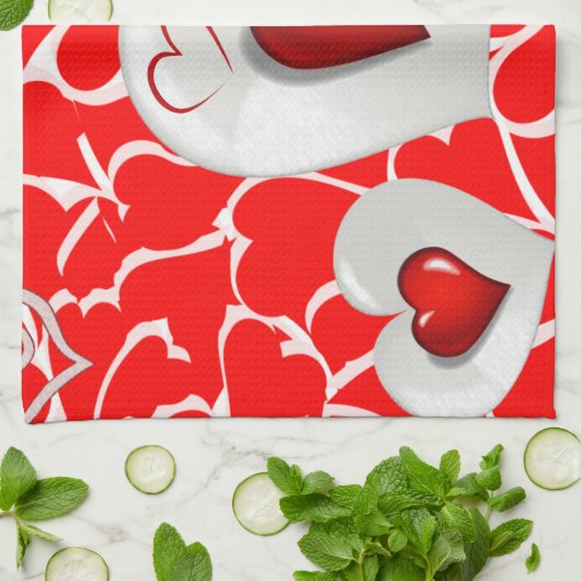 valentines amour cuisine serviette (Plié)