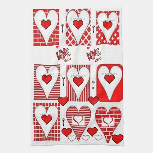 valentines amour cuisine serviette (Vertical)