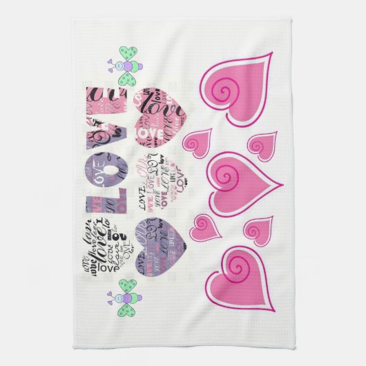 valentines amour cuisine serviette (Vertical)