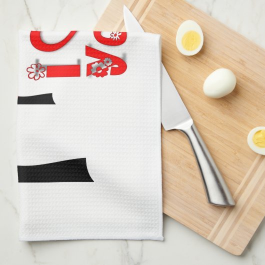 valentines amour cuisine serviette (Quart Plié)