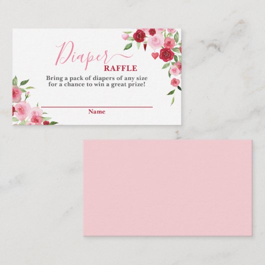 Valentines Baby shower Déchets Carte Raffle (Devant / Derrière)