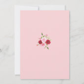 Valentines Baby shower Fille Ours Invitation (Dos)