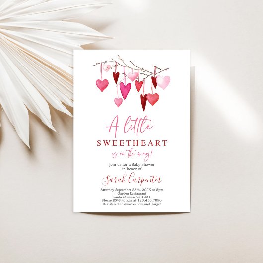 Valentines Baby shower Invitation fille