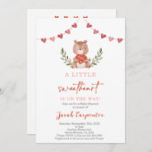 Valentines Baby shower Ours Invitation (Devant / Derrière)