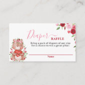 Valentines Bear Baby shower Diaper Carte Raffle (Devant)