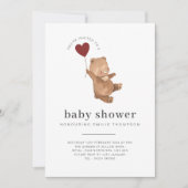 Valentines Bear Baby shower Invitation (Devant)
