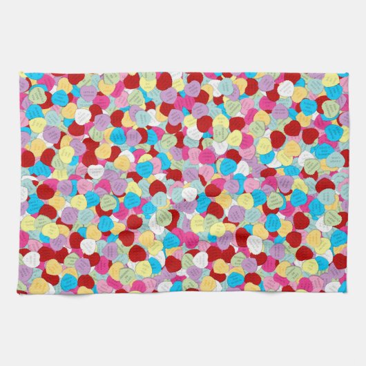 Valentines Bonbons Coeurs-Cuisine Serviette (Horizontal)