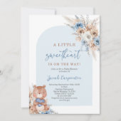 Valentines Boy Baby shower Bear Invitation (Devant)