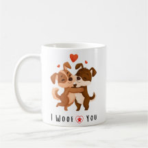 valentines cadeau de jour mug mignon chiens couple